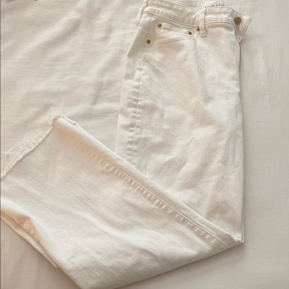 White J Crew Curvy Slim Wide Leg Pants Tall